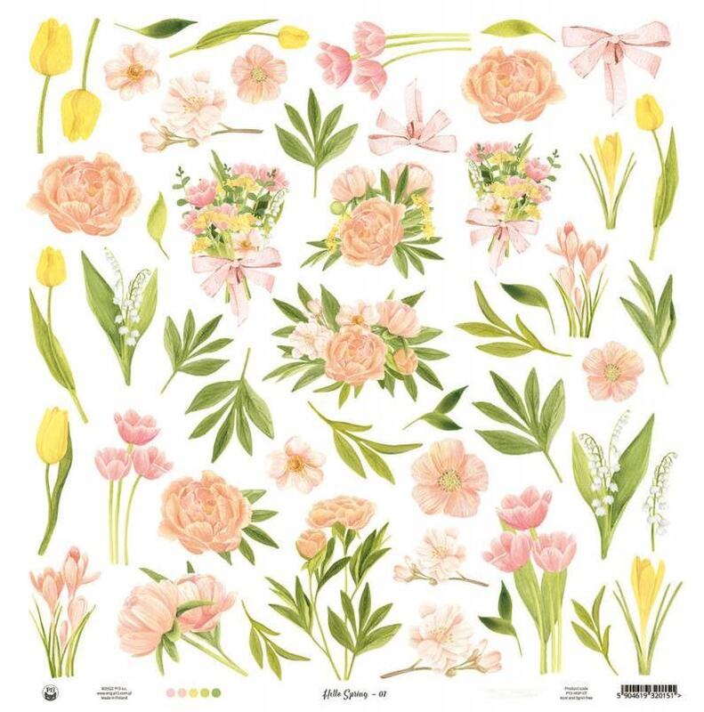 Sada scrapbookových oboustranně potištěných papírů P13 12x12" Hello Spring - sada 12 listů