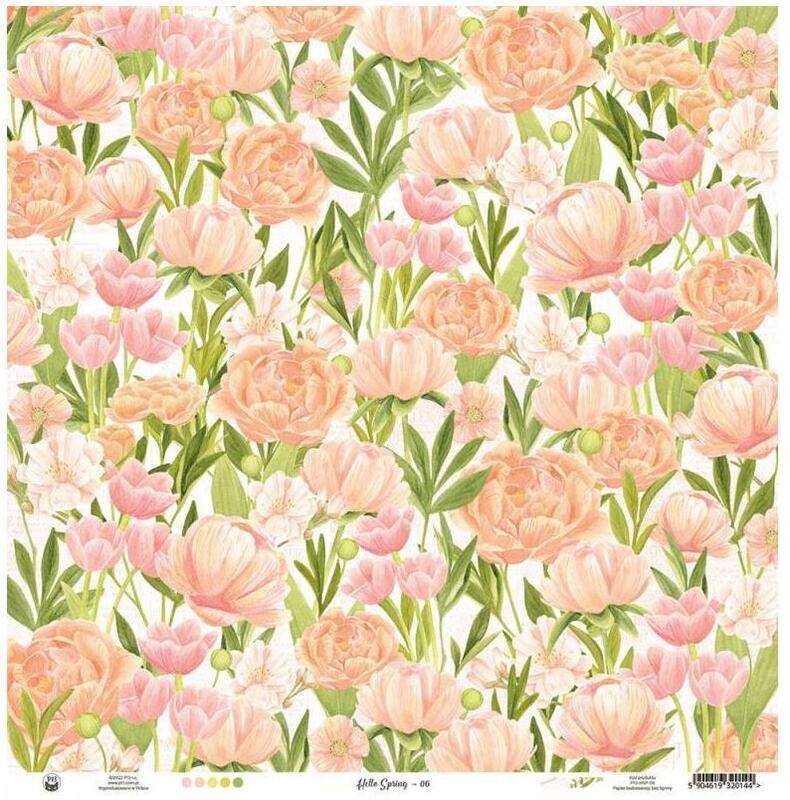 Sada scrapbookových oboustranně potištěných papírů P13 12x12" Hello Spring - sada 12 listů