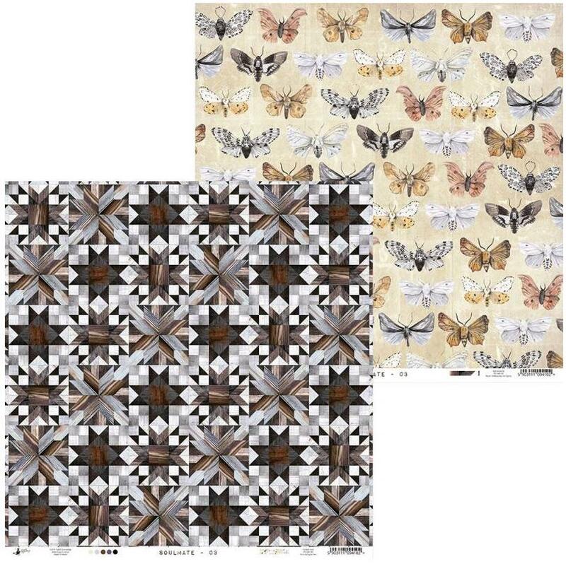 Sada scrapbookových oboustranně potištěných papírů P13 12x12" Soulmate - sada 12 listů