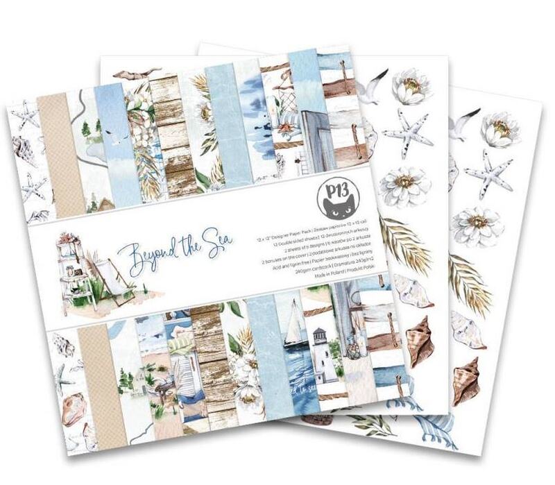 Sada scrapbookových oboustranně potištěných papírů P13 12x12" Beyond the Sea - sada 12 listů