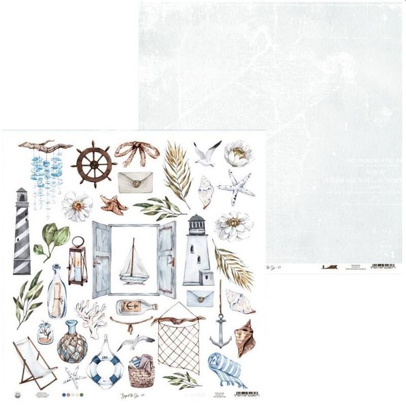 Sada scrapbookových oboustranně potištěných papírů P13 12x12" Beyond the Sea - sada 12 listů