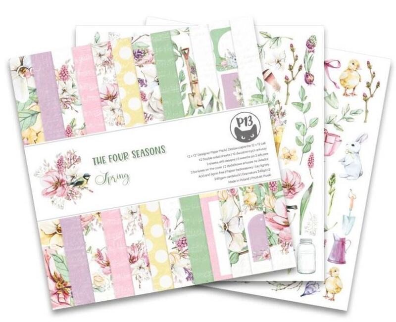 Sada scrapbookových oboustranně potištěných papírů P13 12x12" The Four Seasons - Spring - sada 12 listů
