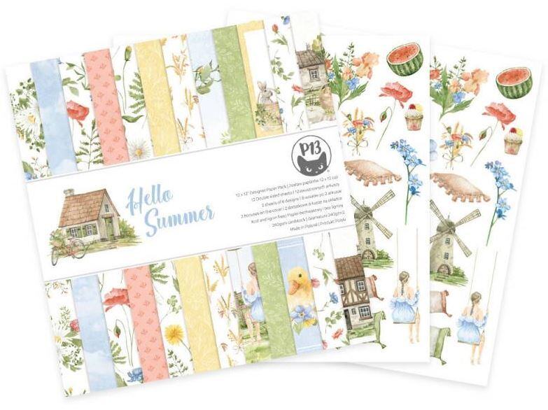 Sada scrapbookových oboustranně potištěných papírů P13 12x12" Hello Summer - sada 12 listů