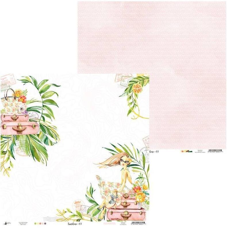 Sada scrapbookových oboustranně potištěných papírů P13 12x12" Sunshine - sada 12 listů