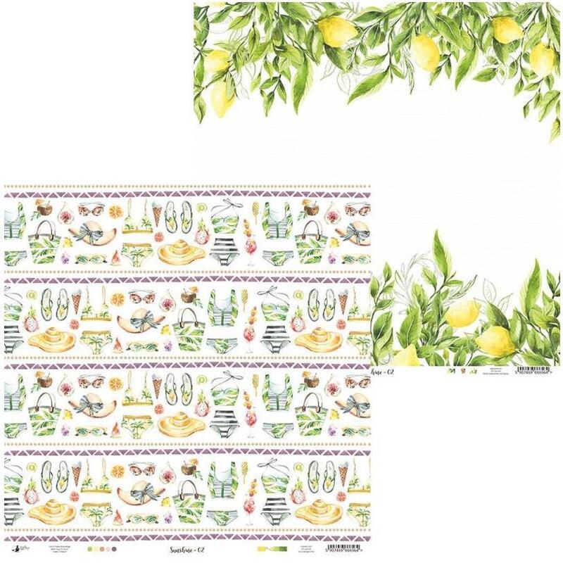 Sada scrapbookových oboustranně potištěných papírů P13 12x12" Sunshine - sada 12 listů