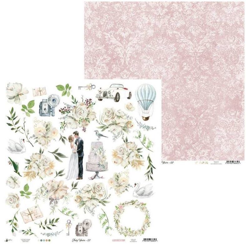 Sada scrapbookových oboustranně potištěných papírů P13 12x12" Truly Yours - sada 12 listů