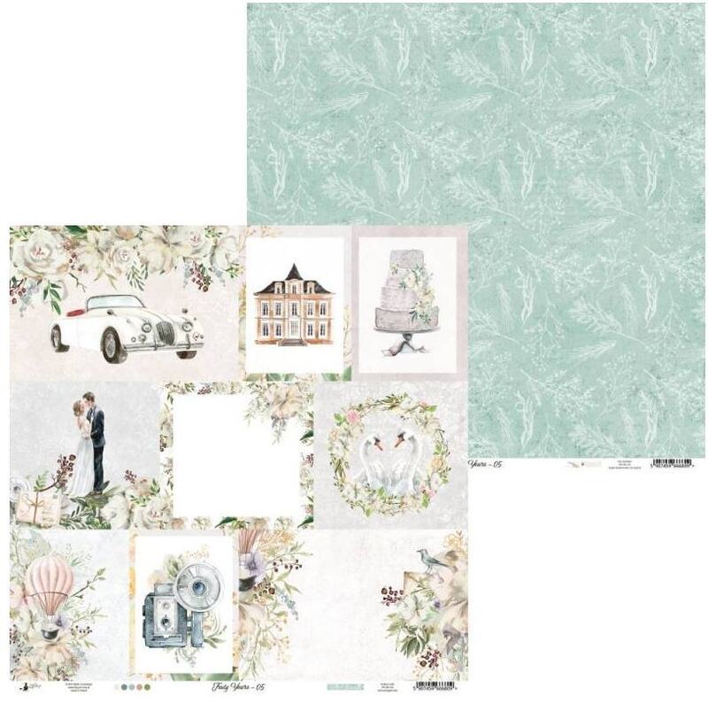 Sada scrapbookových oboustranně potištěných papírů P13 12x12" Truly Yours - sada 12 listů