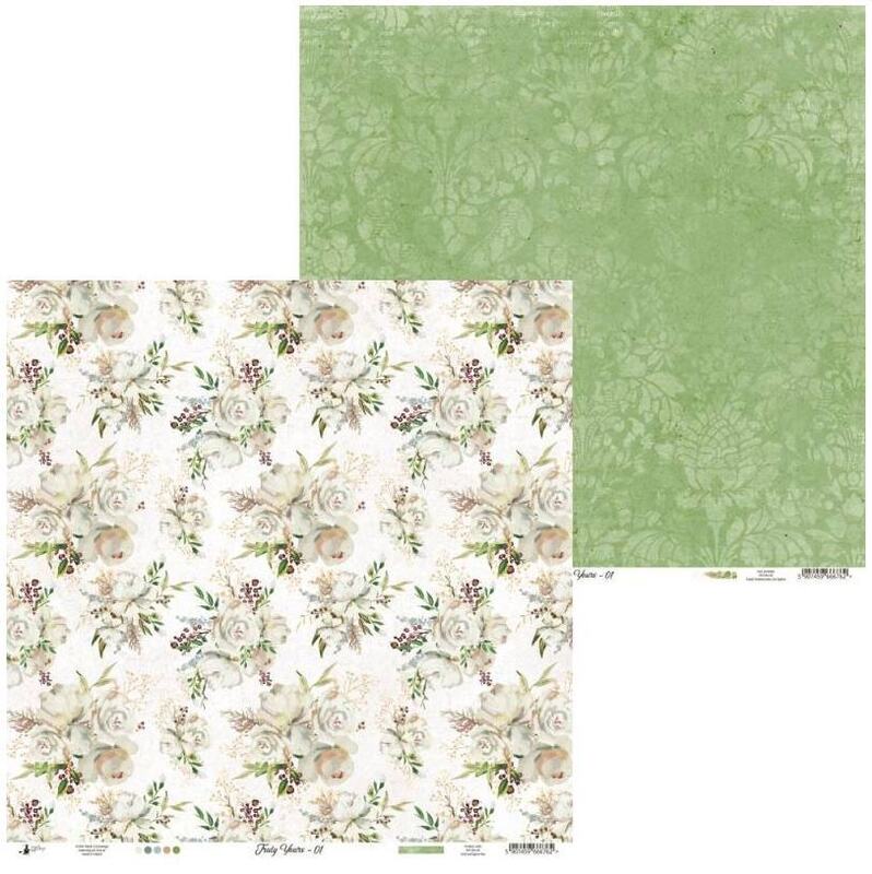 Sada scrapbookových oboustranně potištěných papírů P13 12x12" Truly Yours - sada 12 listů