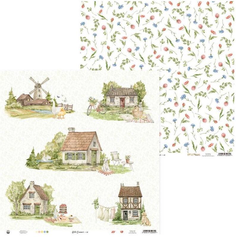 Sada scrapbookových oboustranně potištěných papírů P13 6x6" Hello Summer - sada 24 listů