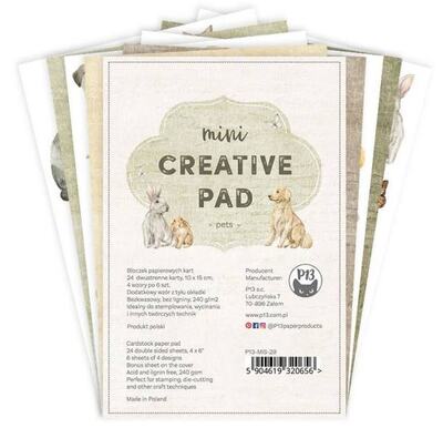 Mini kreativní sada P13 6x4" - zvířata - sada 24 listů