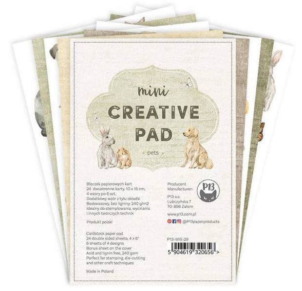Mini kreativní sada P13 6x4" - zvířata - sada 24 listů