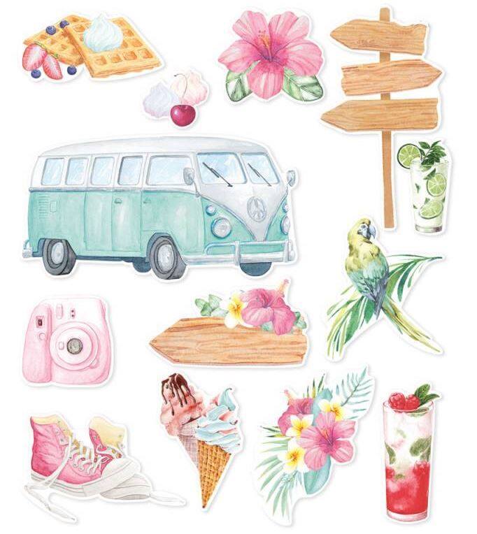 Papírové výseky P13 - Summer Vibes - sada 12 ks