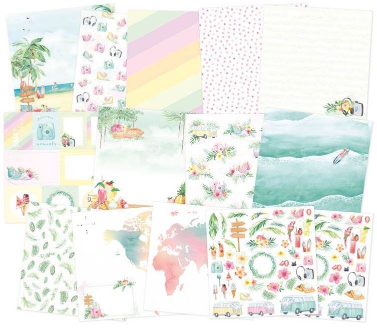Sada scrapbookových oboustranně potištěných papírů P13 12x12" Summer Vibes - sada 12 listů