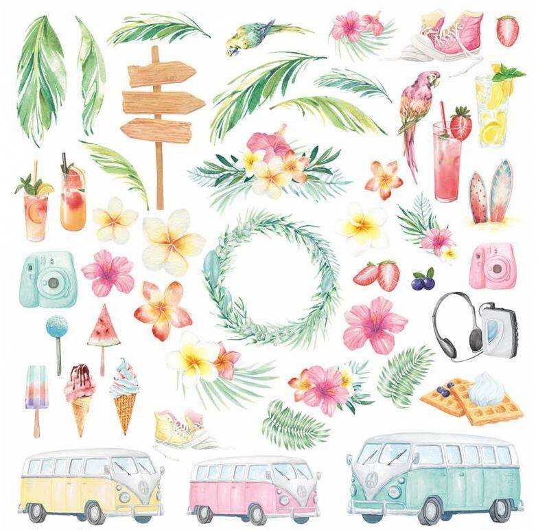 Sada scrapbookových oboustranně potištěných papírů P13 12x12" Summer Vibes - sada 12 listů
