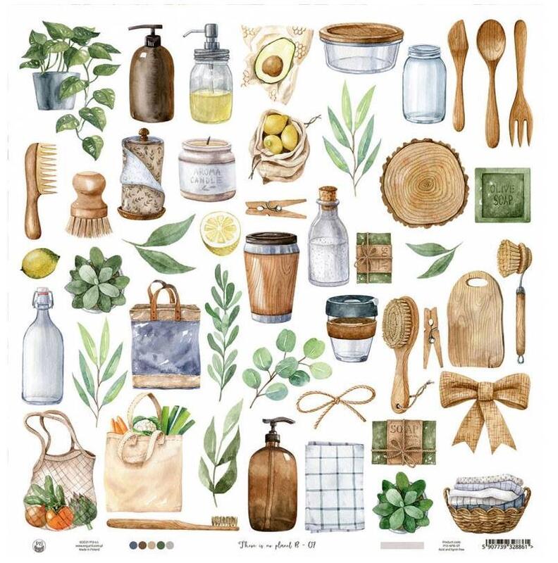 Sada scrapbookových oboustranně potištěných papírů P13 12x12" There is no Planet B - sada 12 listů