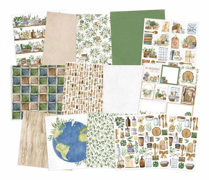 Sada scrapbookových oboustranně potištěných papírů P13 12x12" There is no Planet B - sada 12 listů