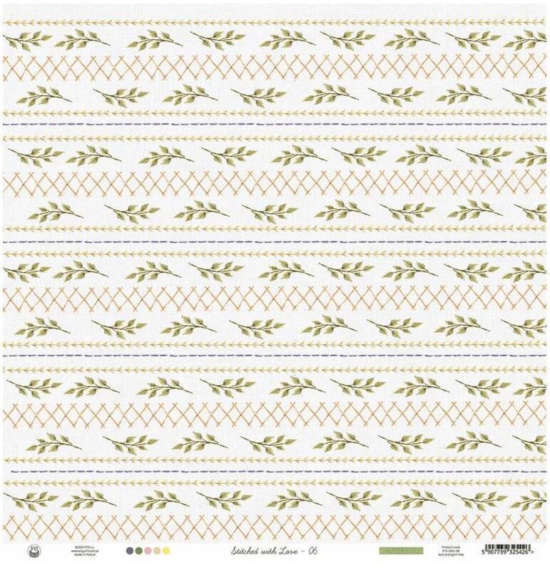 Sada scrapbookových oboustranně potištěných papírů P13 12x12" Stitched with love - sada 12 listů