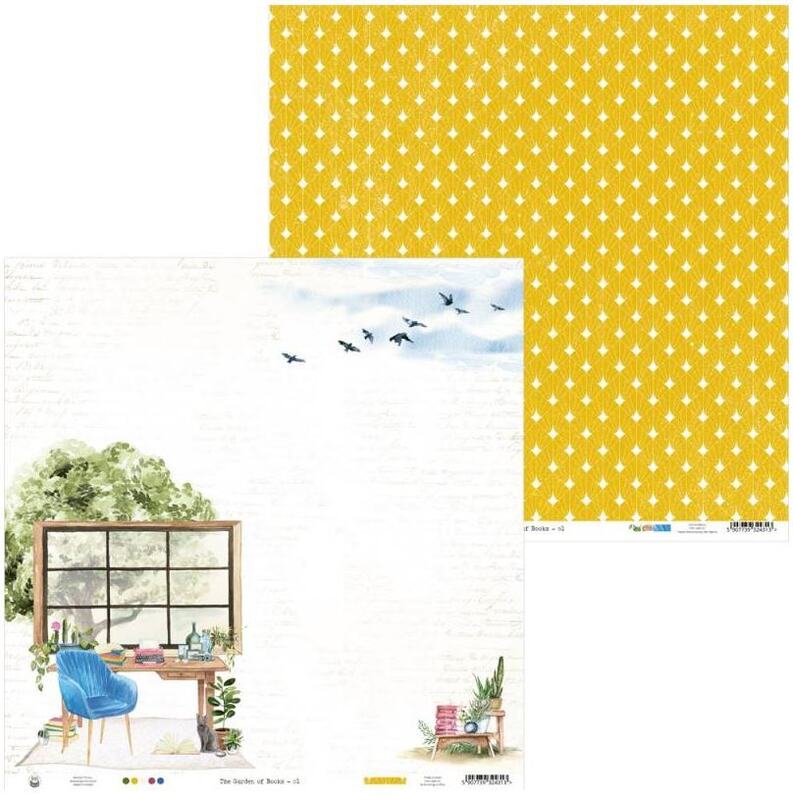 Sada scrapbookových oboustranně potištěných papírů P13 12x12" The garden of books - sada 12 listů