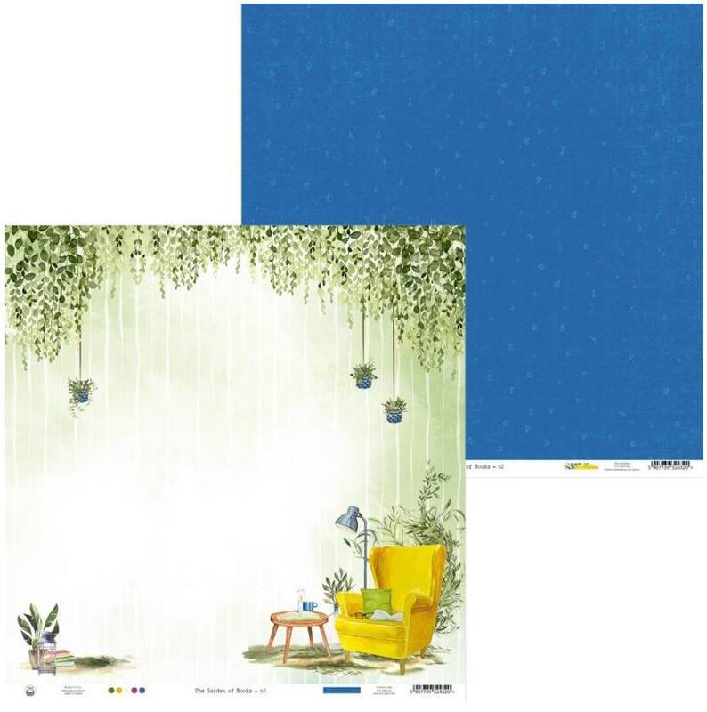 Sada scrapbookových oboustranně potištěných papírů P13 12x12" The garden of books - sada 12 listů