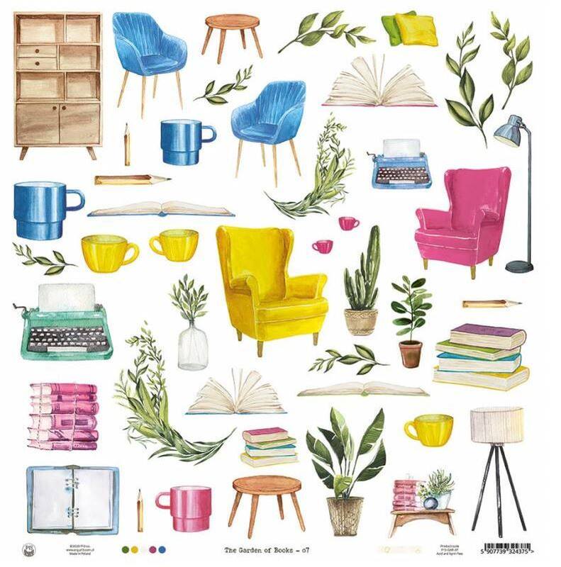 Sada scrapbookových oboustranně potištěných papírů P13 12x12" The garden of books - sada 12 listů