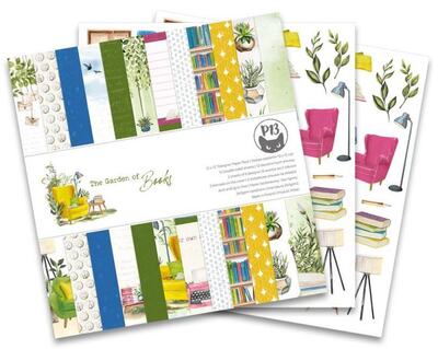 Sada scrapbookových oboustranně potištěných papírů P13 12x12" The garden of books - sada 12 listů Sada scrapbookových oboustranně potištěných papírů P13 12x12" The garden of books - sada 12 listů