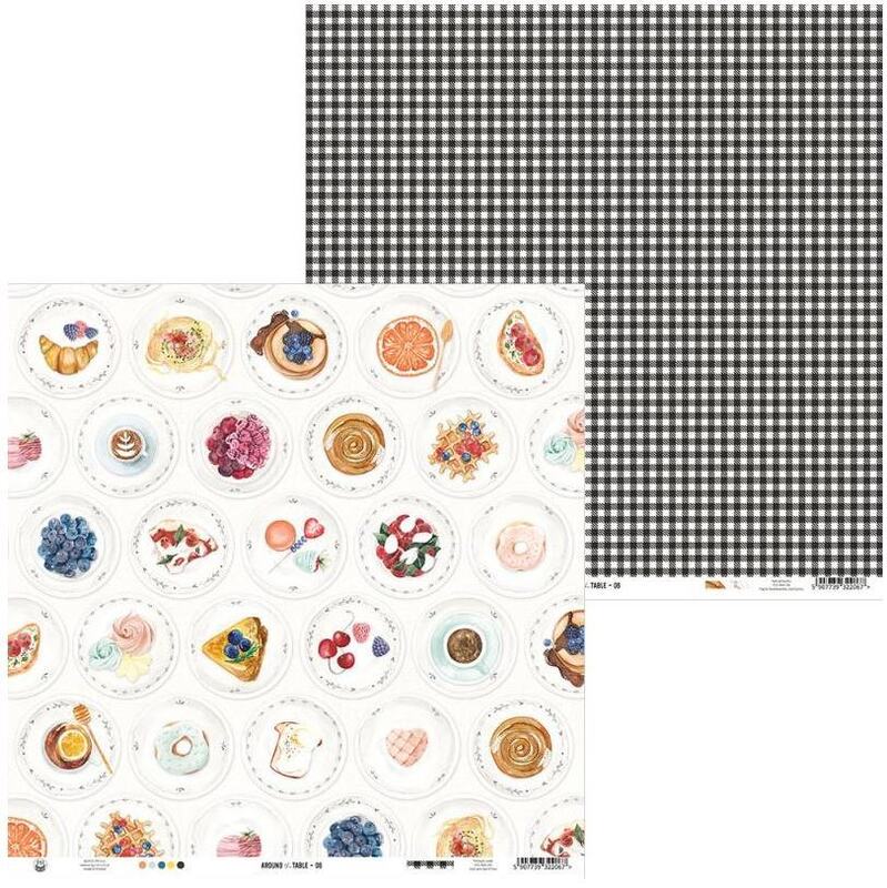 Sada scrapbookových oboustranně potištěných papírů P13 12x12" Around the table - sada 12 listů