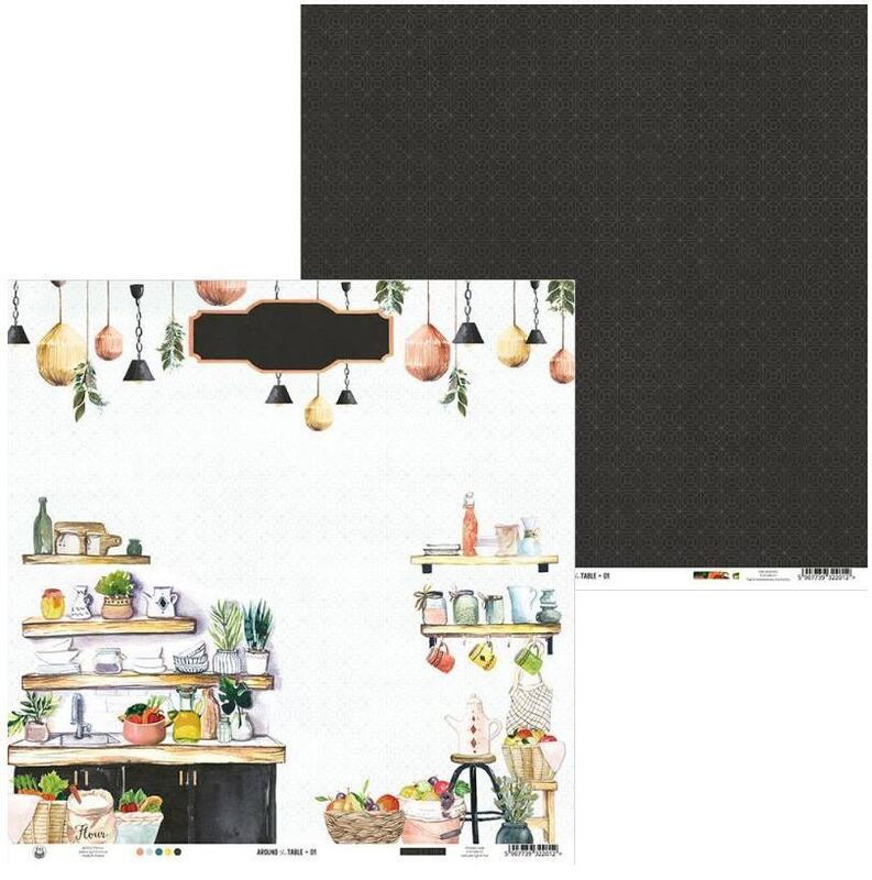 Sada scrapbookových oboustranně potištěných papírů P13 12x12" Around the table - sada 12 listů