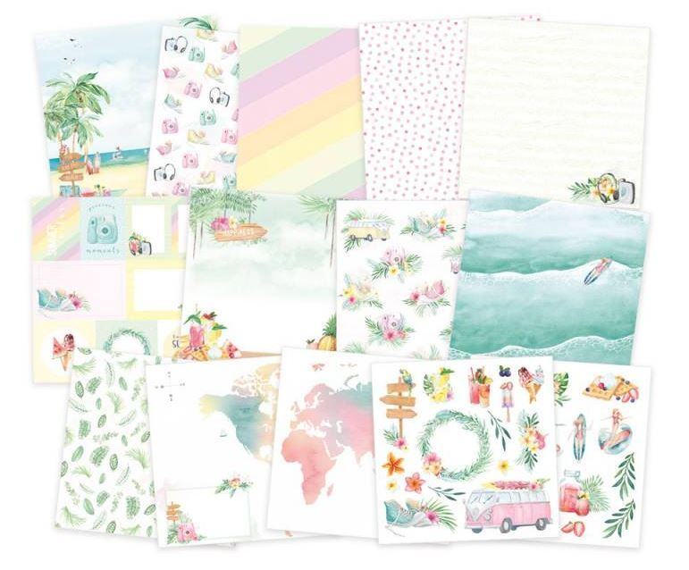 Sada scrapbookových oboustranně potištěných papírů P13 6x6" Summer vibes - sada 24 listů