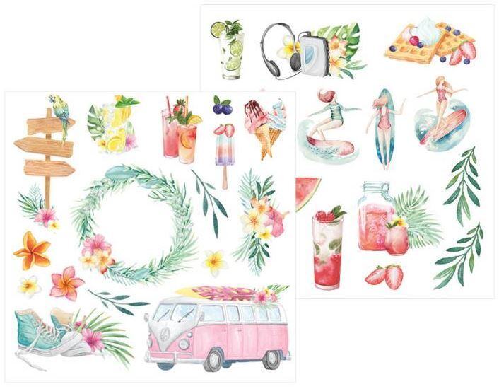 Sada scrapbookových oboustranně potištěných papírů P13 6x6" Summer vibes - sada 24 listů