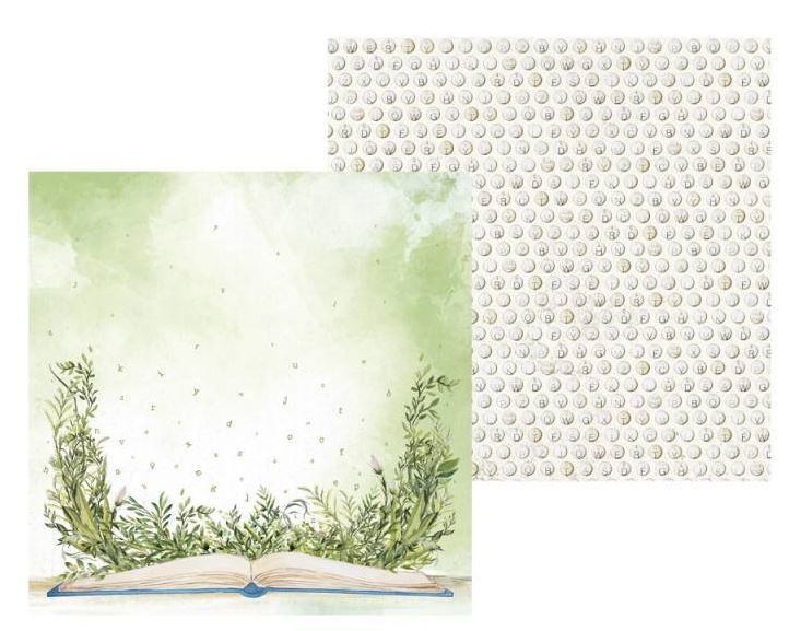 Sada scrapbookových oboustranně potištěných papírů P13 6x6" The garden of books - sada 24 listů