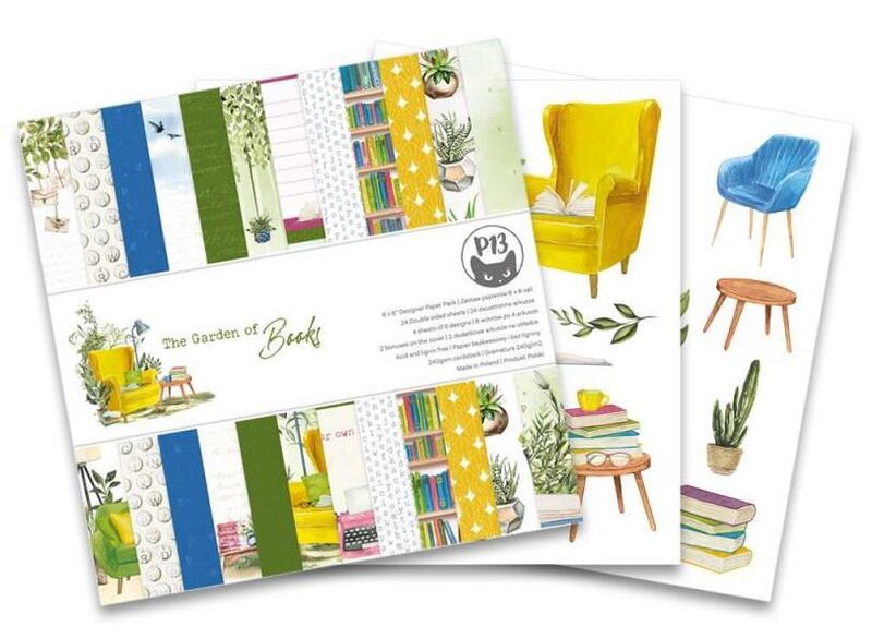 Sada scrapbookových oboustranně potištěných papírů P13 6x6" The garden of books - sada 24 listů