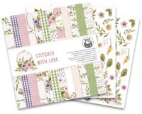 Sada scrapbookových oboustranně potištěných papírů P13 6x6" Stitched with love - sada 24 listů