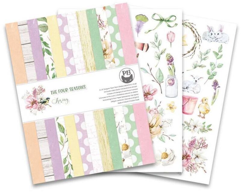 Sada scrapbookových oboustranně potištěných papírů P13 6x8" The four seasons - Spring - sada 24 listů