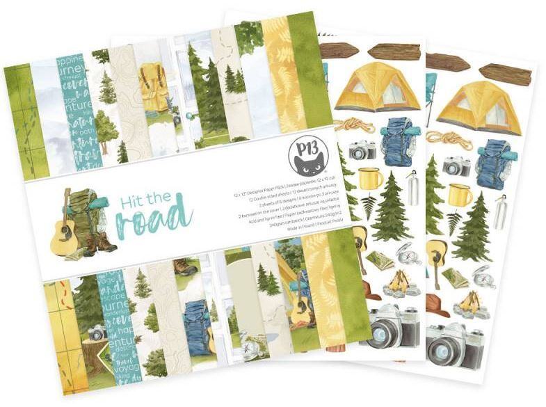 Sada scrapbookových oboustranně potištěných papírů P13 12x12" Hit the road - sada 12 listů