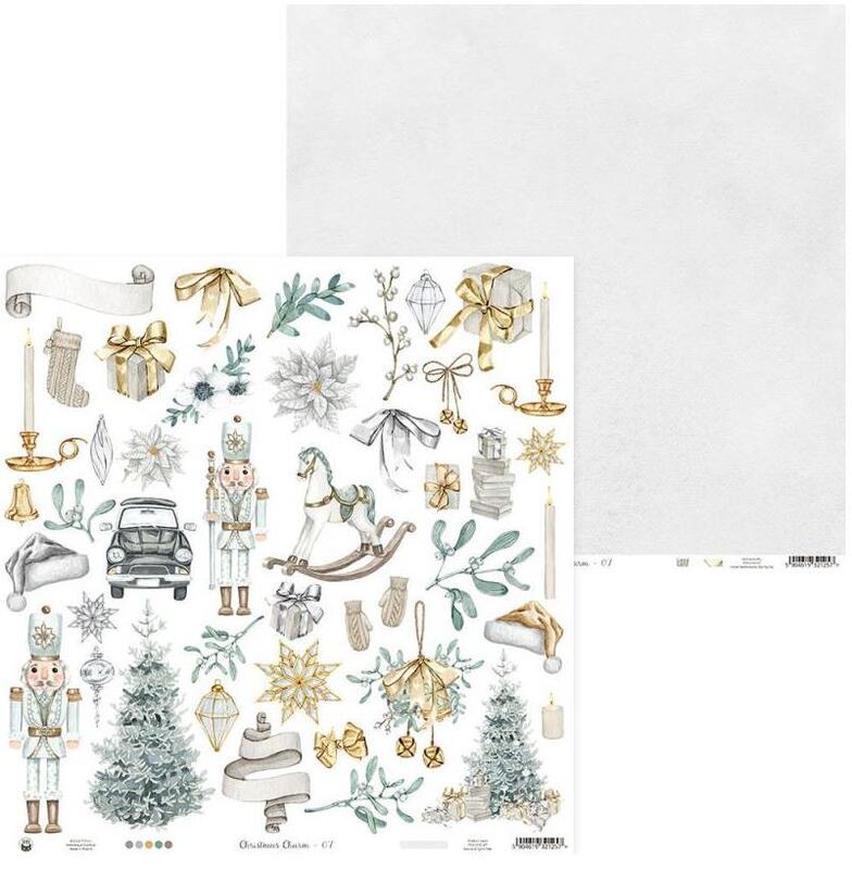 Sada scrapbookových oboustranně potištěných papírů P13 12x12" Christmas Charm - sada 12 listů