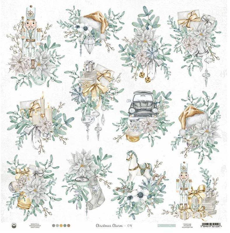 Sada scrapbookových oboustranně potištěných papírů P13 12x12" Christmas Charm - sada 12 listů