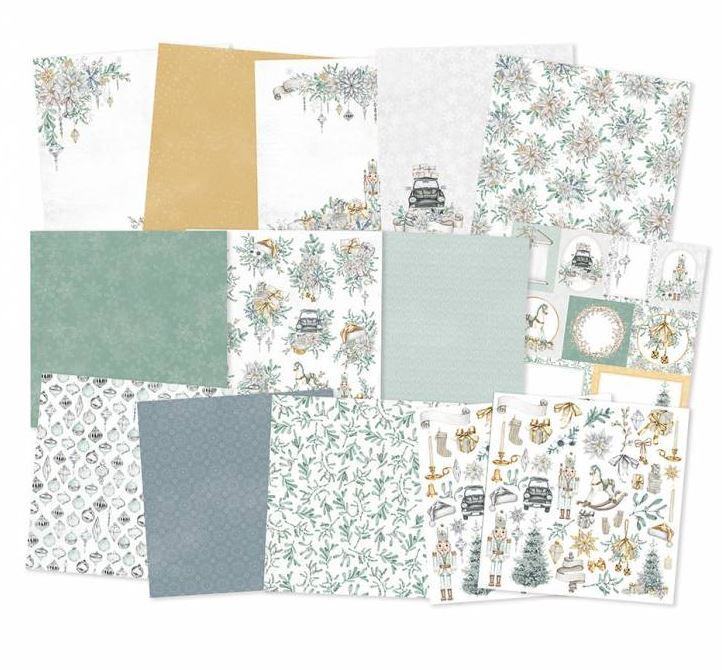 Sada scrapbookových oboustranně potištěných papírů P13 12x12" Christmas Charm - sada 12 listů