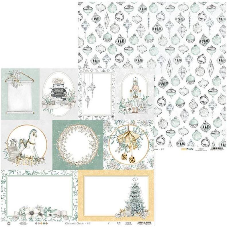 Sada scrapbookových oboustranně potištěných papírů P13 12x12" Christmas Charm - sada 12 listů