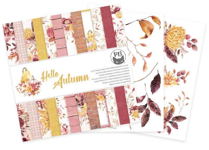 Sada scrapbookových oboustranně potištěných papírů P13 6x6" Hello Autumn - sada 24 listů