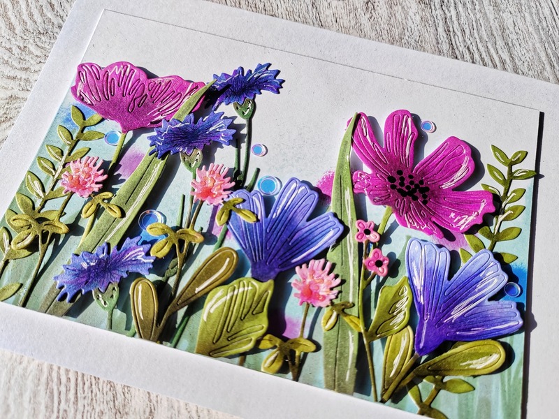 Přání ruční výroba - Rozkvetlá louka