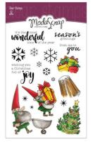 Silikonová razítka MODA SCRAP - Vánoční skřítci - sada 18 ks