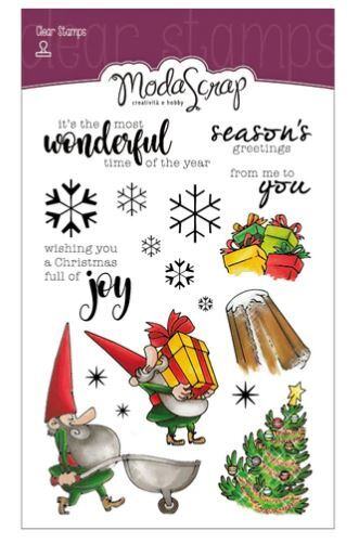 Silikonová razítka MODA SCRAP - Vánoční skřítci - sada 18 ks