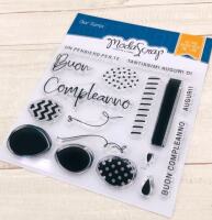 Silikonová razítka MODA SCRAP - Balónky a svíčky - sada 15 ks