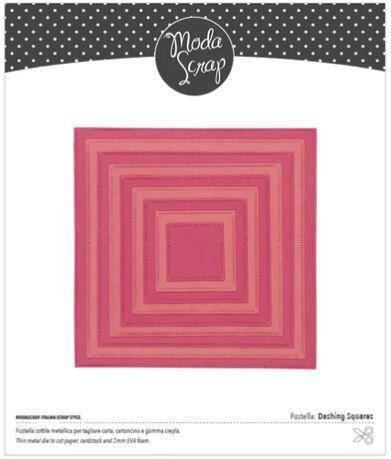 Vyřezávací šablony MODA SCRAP - čtverec s ozdobným lemem - sada 9 ks