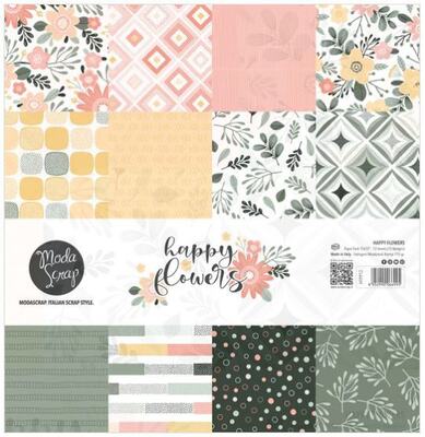 Sada papírů MODA SCRAP 6x6" - Happy flowers - sada 12 listů Sada papírů MODA SCRAP 6x6" - Happy flowers - sada 12 listů