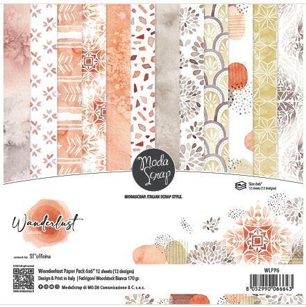 Sada papírů MODA SCRAP 6x6" - Wanderlust - sada 12 listů