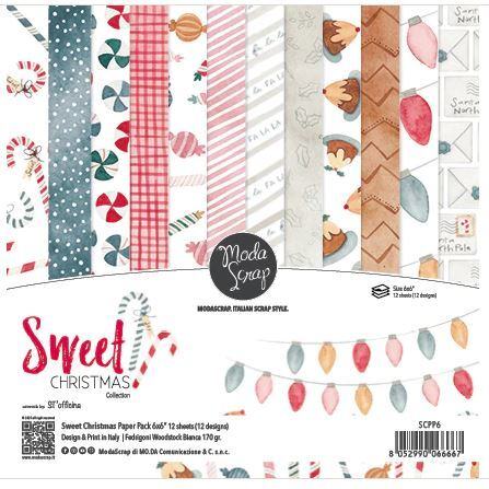 Sada papírů MODA SCRAP 6x6" - Sweet Christmas - sada 12 listů