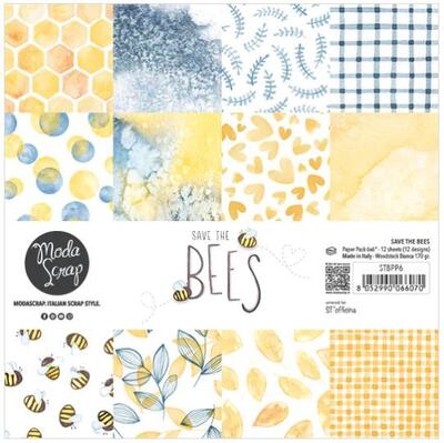 Sada papírů MODA SCRAP 6x6" - Save the Bees - sada 12 listů