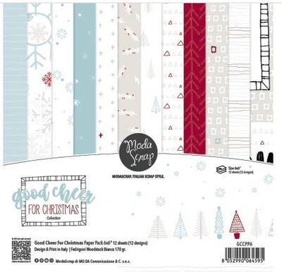 Sada papírů MODA SCRAP 6x6" - Good cheer for Christmas - sada 12 listů