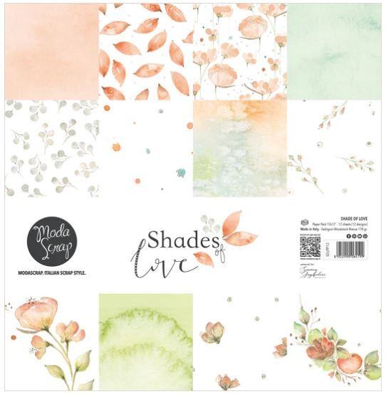 Sada papírů MODA SCRAP 6x6" - Shades of love - sada 12 listů